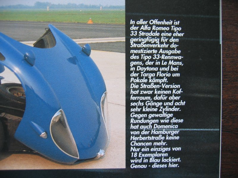 Illustration for article titled Everyone know the 33 Stradale?